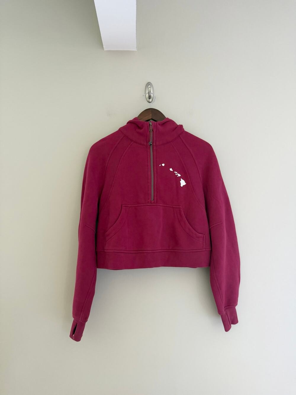 LULULEMON Hawaii Half Zip Scuba Pullover Hoodie in Magenta Size Women's XS/S